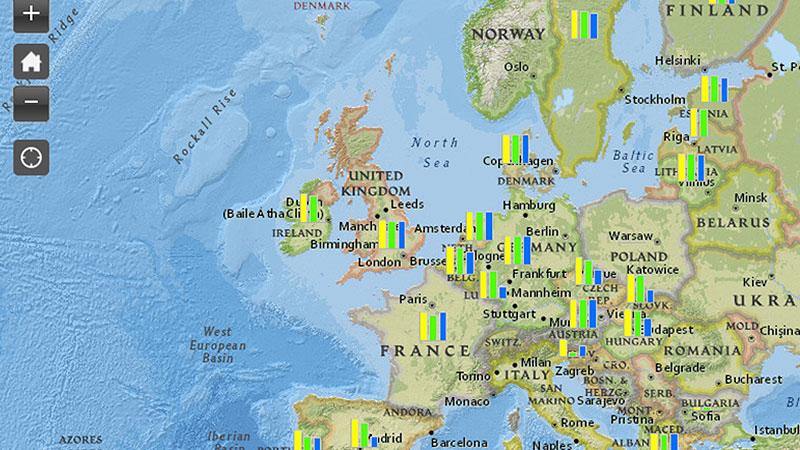 Interactive map of status of all Waste Water Treatment Plants in Europe
